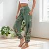 Women's Pocket Drawstring Trousers High Waist Yoga Retro Print Casual Pants