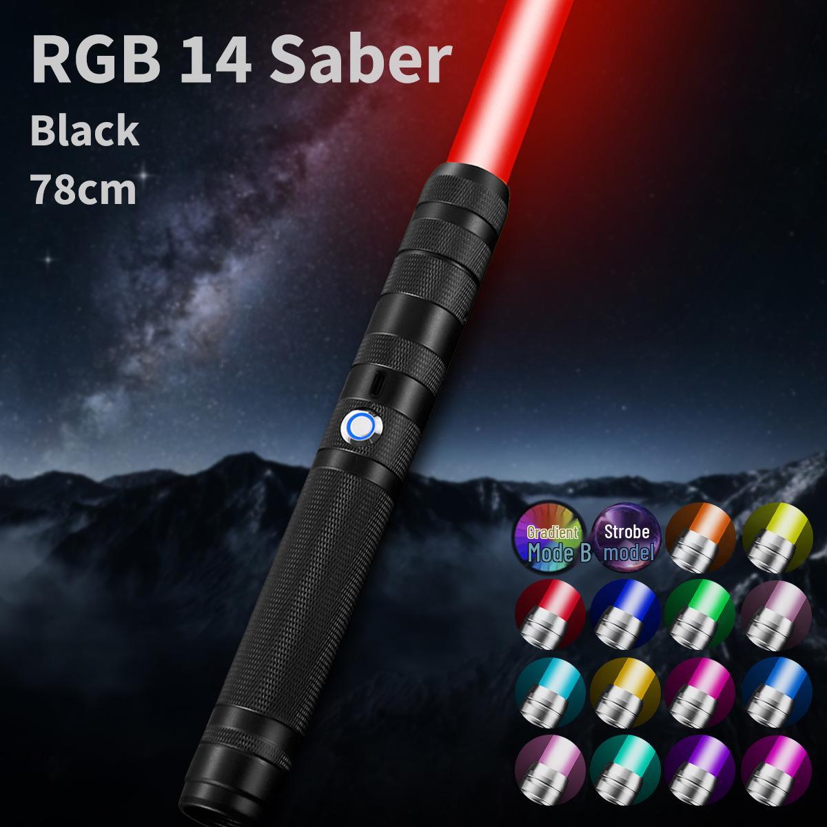 

Игрушечный RGB световой меч Звездные войны - Металлический лазерный меч начального уровня, Перезаряжаемый, 7-14 цветов