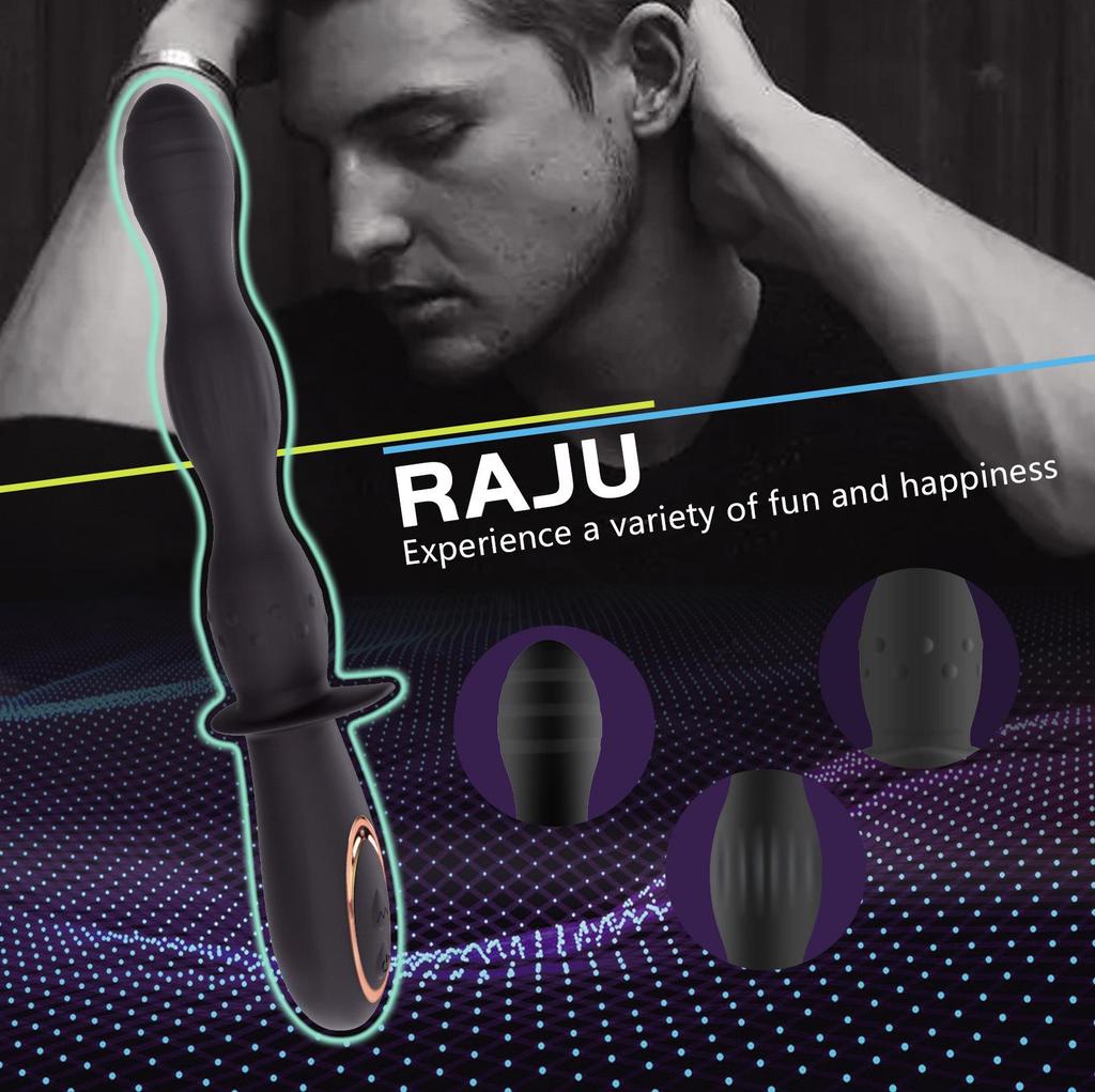 Automatic LED Vibrating Anal Plug with Retractable Bead and Massage Function