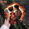 Samurai Kimono Metal Wall Art Waterproof Iron Hanging Decor for Home Garden Porch