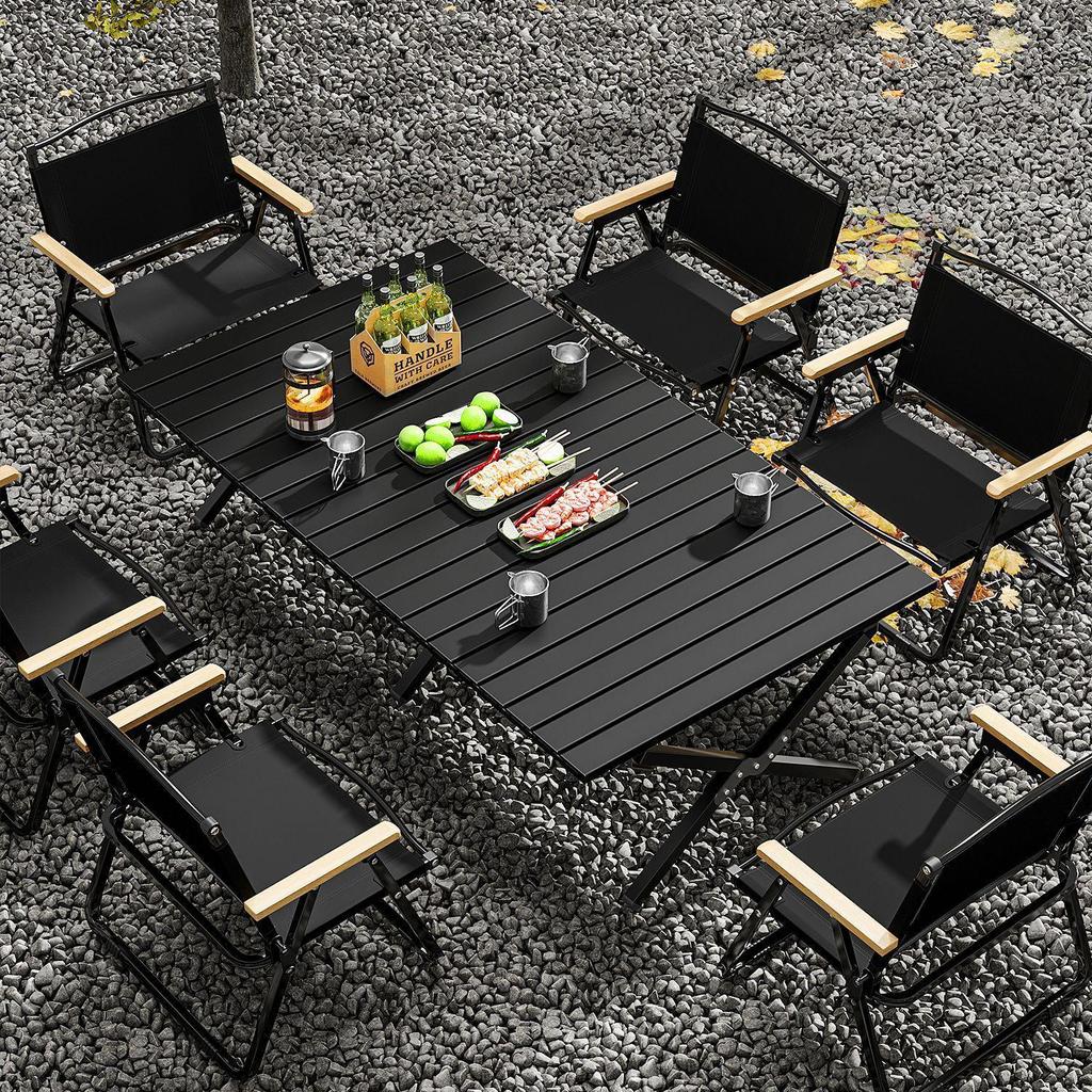 A1R Portable Roll-up Folding Picnic Table & Chair Set for Outdoor Camping.