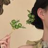 Flower Tassel Hair Clip Chinese Hanfu Style Crystal Pearl Tassel Hairpin For Women