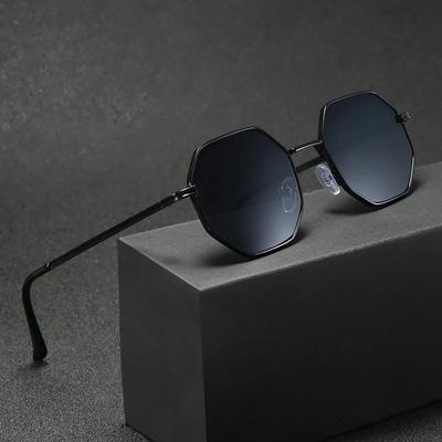 Fashion Polygon Metal Sunglasses Men Non-polarized Sun Glasses Outdoors Travel Sunshade Glasses
