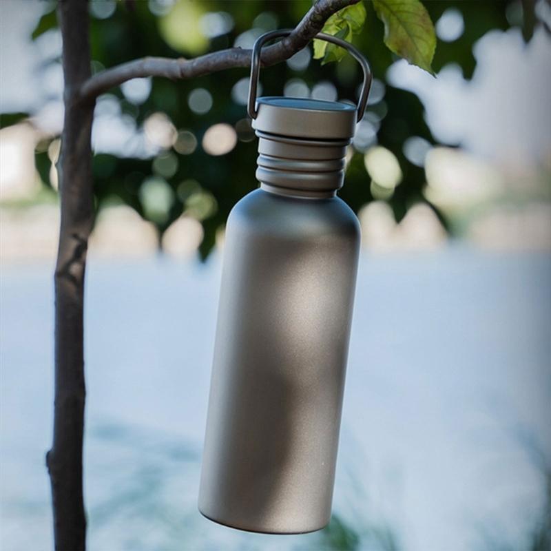 Drinking Bottle for Camping Cycling Hiking Beverage Bottle Titaniums Sport Bottle with Lid Flask Wide Mouth Water Bottle