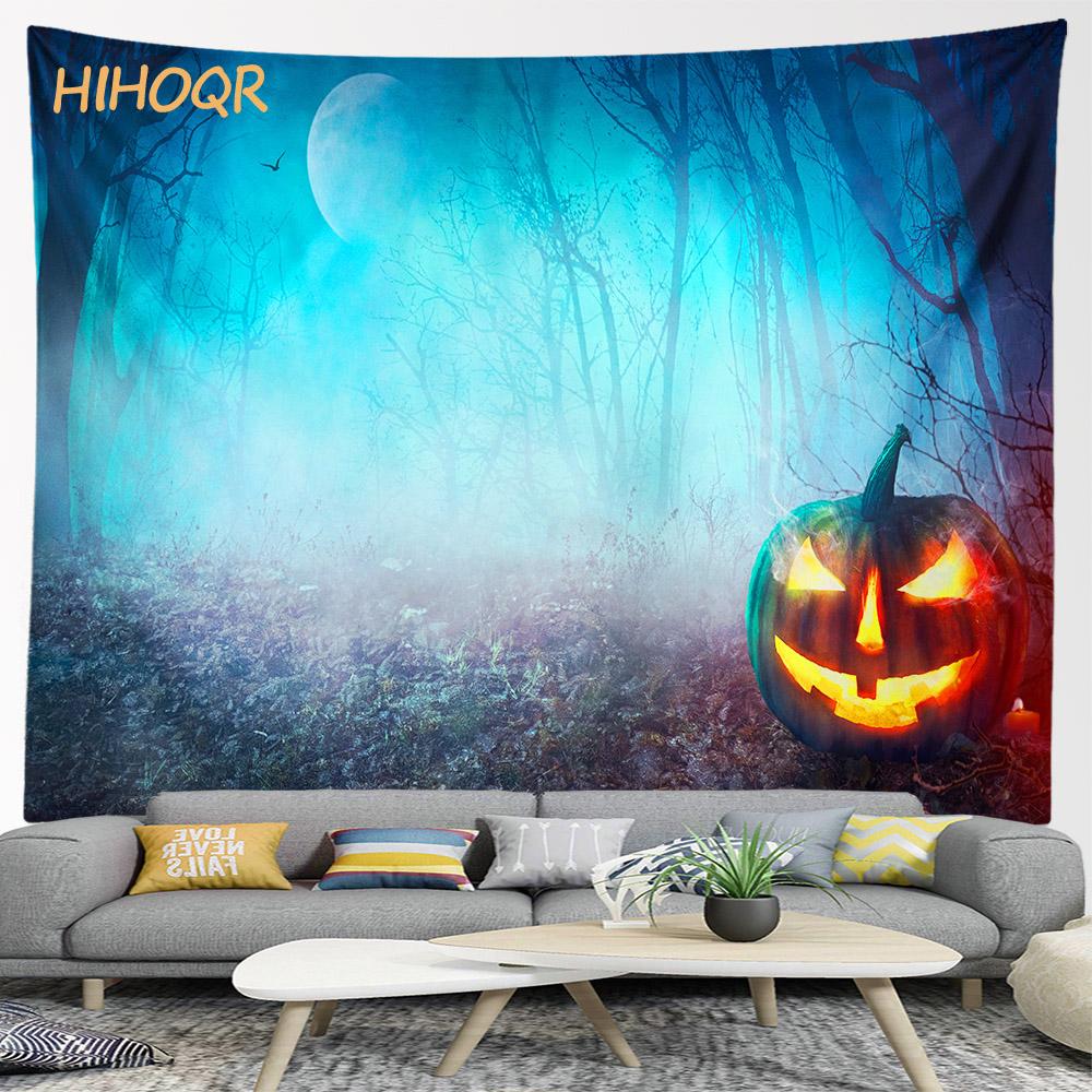 Happy Halloween Pumpkin Tapestry Wall Hanging Boho Room Decoration Large Cloth  Aesthetic Home Party Backdrop