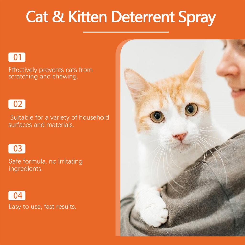 Yegbong Cat Behavior Correction Spray Gentle Formula Stop Cat Scratch Bite Damage Multisurface Application For Home Furniture