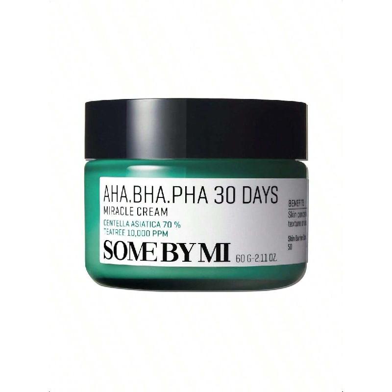 

SOME BY MI AHA BHA PHA 30 Days Miracle Cream 60ml - Mild Exfoliating Salicylic Acid & Centella Face Moisturizer For All Skin Types - Daily Soothing