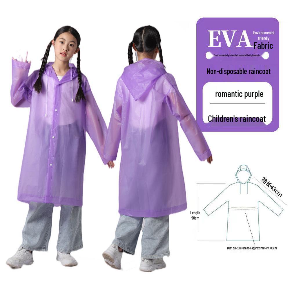 EVA Kids’ Raincoat: Thickened, Explosion-Proof for School, Hiking, Travel - Disposable Outdoor Poncho