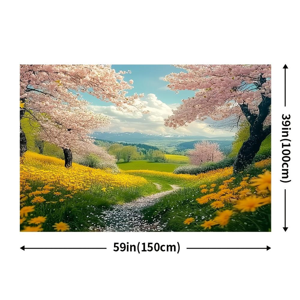 One 2D flat banner vibrant spring park design perfect for party backdrop decoration no power required. Wsj