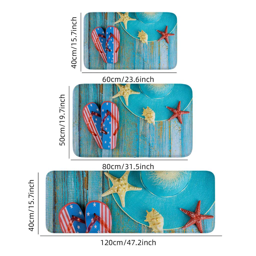 1 piece of wave beach shell conch-themed door mat, easy to clean, stain resistant flannel floor mat, suitable for bathroom, livi