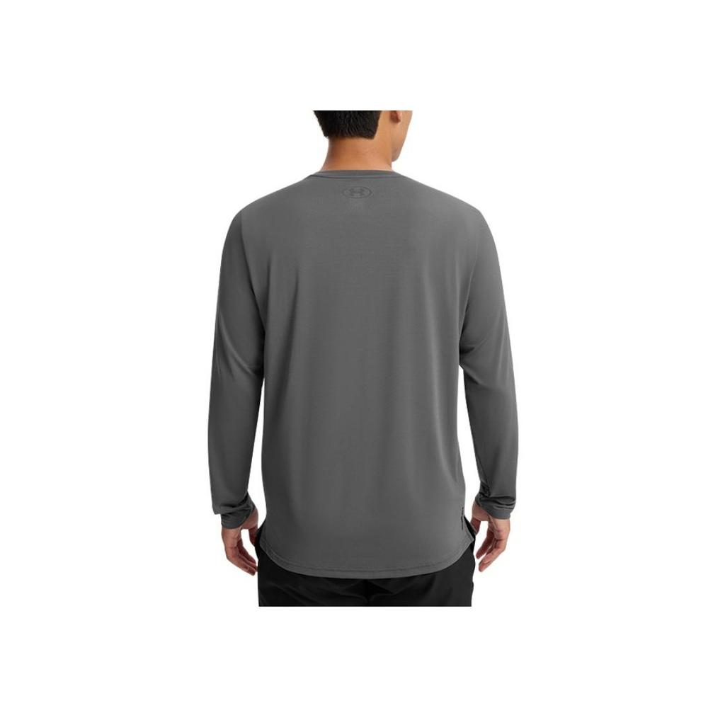 Under Armour UA Vanish Energy Logo Print Crew Neck Long Sleeve T-Shirt Men Tops Gray 1385418-025
