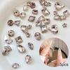 5Pcs Luxury Crystal Diamonds Pile Drills Nail Art Rhinestone 3D Diy Stacked Drill Jewelry Charms Manicure Decoration Accessorie