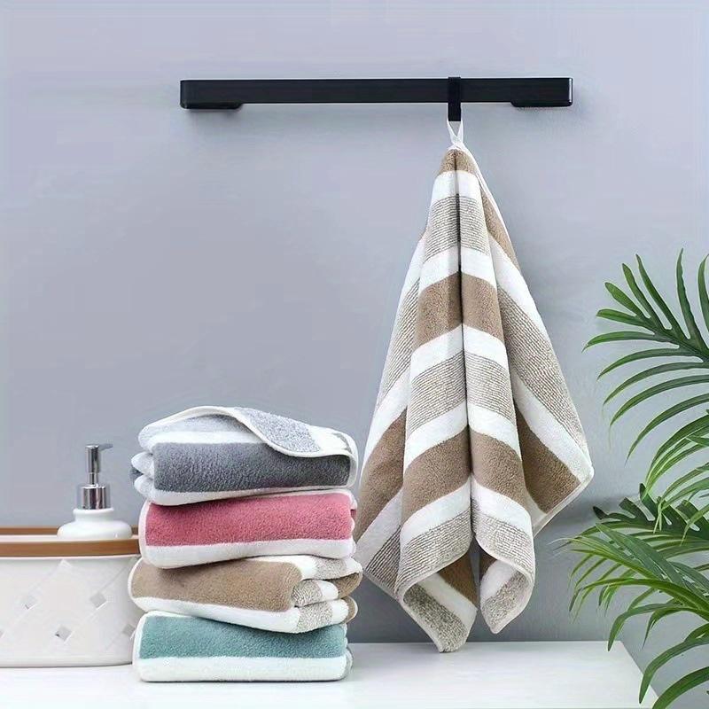 4 Piece Luxury Striped Towel Set - Quick-Dry & Highly Absorbent for Home, Hotel, Spa - Includes Bath, Hand & Washcloths