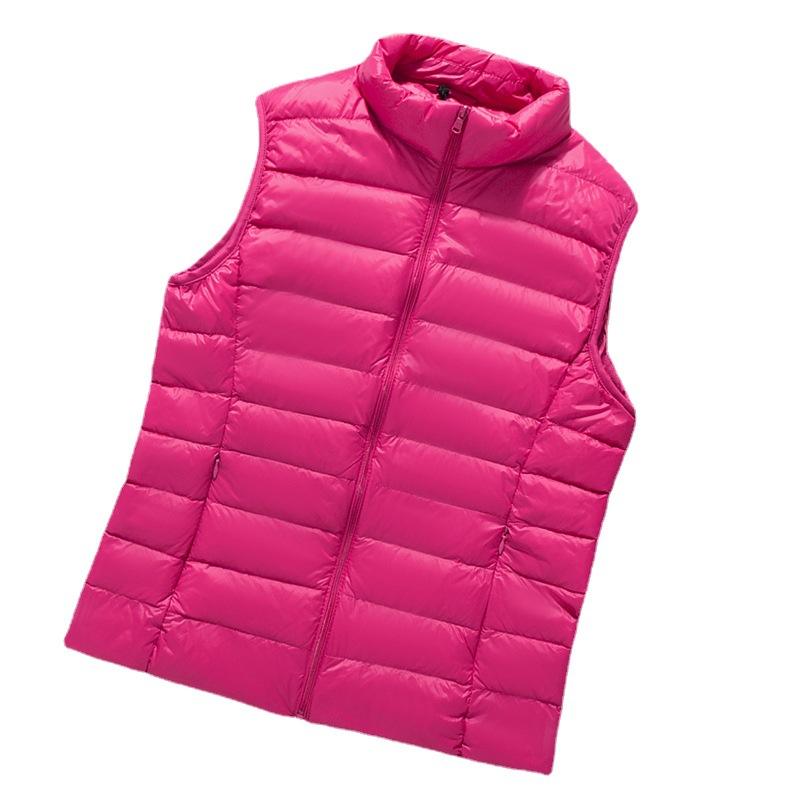 FASHION2024 Winter Clearance Light Down Vest Stand-up Collar Vest Short Large Size Slim-fit Vest Down Jacket Women's Vest Clothes