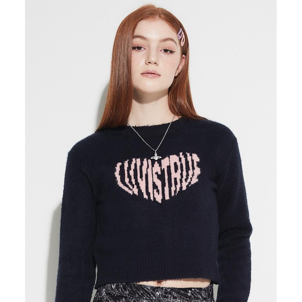 

LUV IS TRUE ТРИКОТАЖ С ЛОГОТИПОМ OW HEART(NAVY)