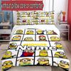 3pcs Duvet Cover Set (1*Duvet Cover + 2*Pillowcase, Without Core), Custom Name Minions Pattern Bedding Set, Home Bedroom Decor Gift