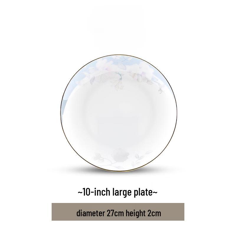 Assiette en céramique de style Wuhe Jingdezhen Qin Yun 10 pouces