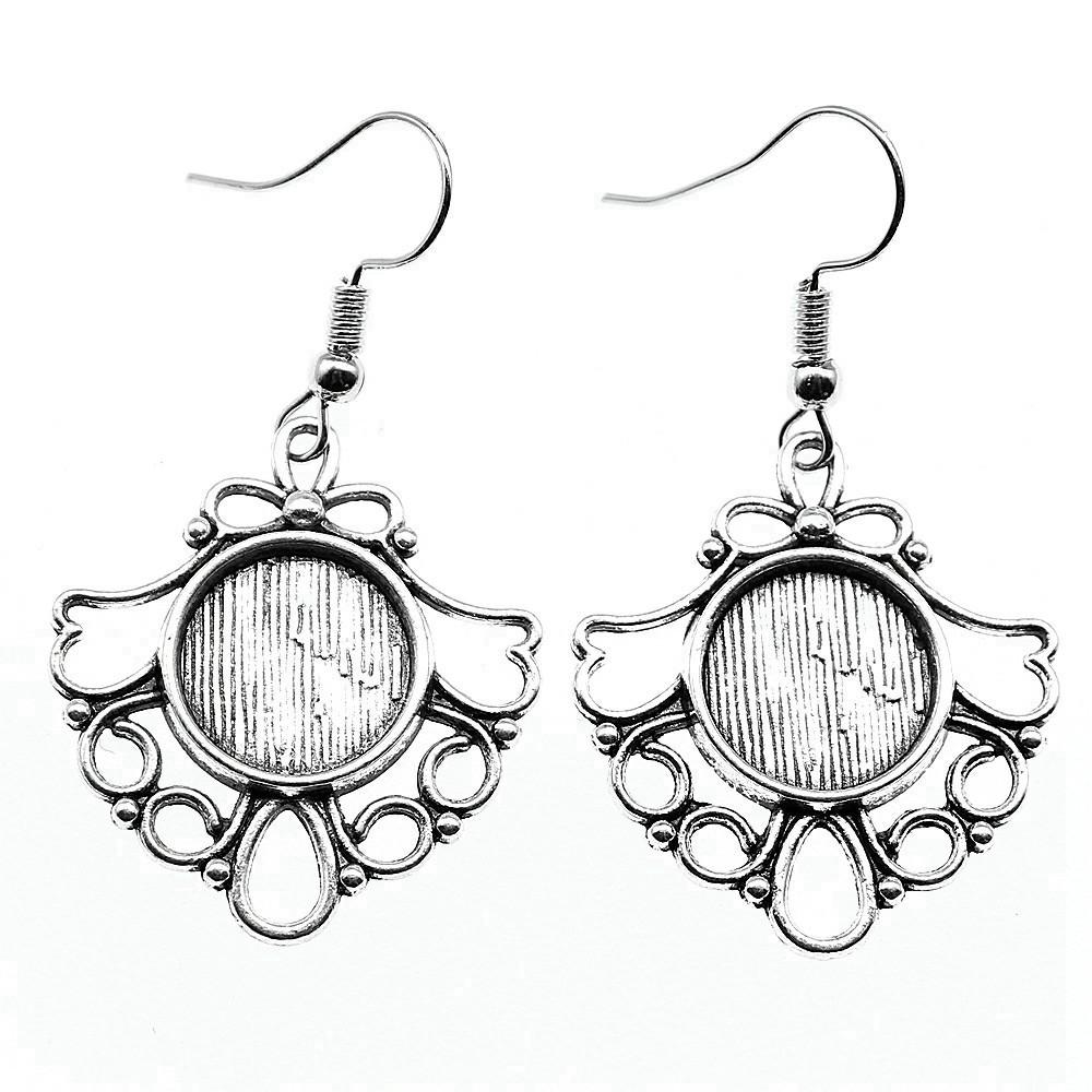Round Cabochon Base Dangle Earrings DIY Jewelry Findings For Handmade Gifts