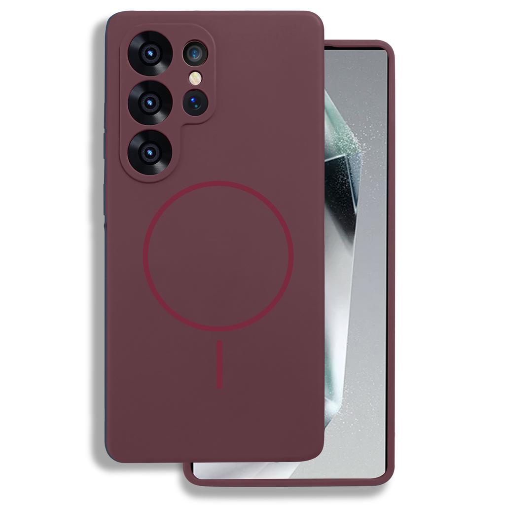 Bulk Purchasing For Samsung Galaxy S25 Ultra Magnetic Case Liquid Silicone+PC Phone Back Cover