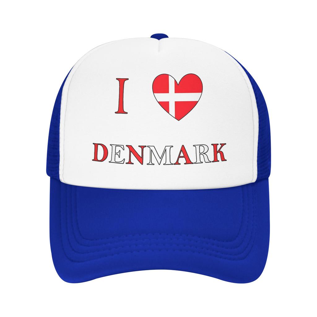 Summer Sun Hats I Love Denmark  Baseball Cap  Trendy Hip Hop Hats Summer Unisex Adult Outdoor Sports Snapback Cap