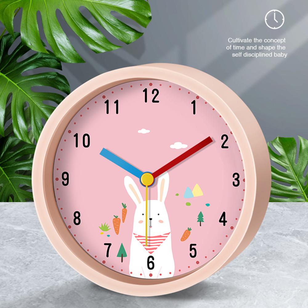 Cute Cartoon Alarm Clock Panda Silent Quartz Loudspeaker Mute Table Desk Clock for Kids Bedroom Nursery Study Room Decor