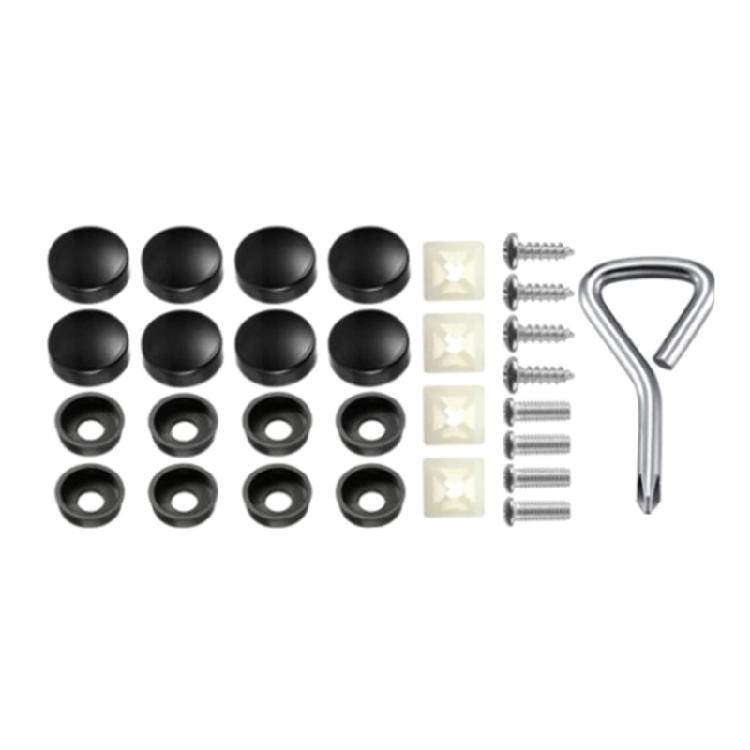 Universal Car Plate Mount Hardware Fastener Nut Car Number Plate Frame Holder Mounting Screws and Cover Caps Kit