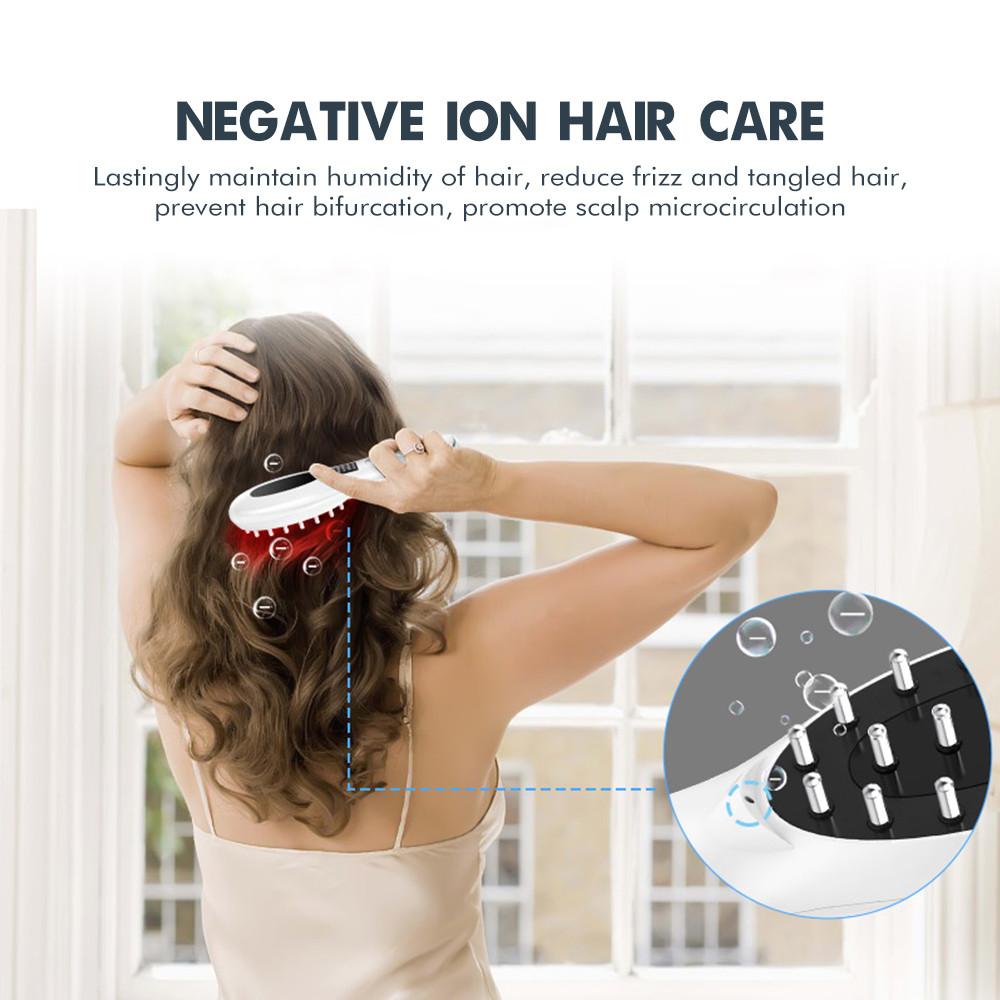 Portable Electric Head Massage Comb Infrared Hair Growth Comb Scalp Applicator Essential Oil Liquid Guide Comb Head Care Tools