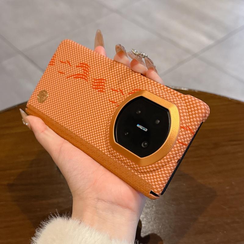 Simple Carbon Fiber Texture Magnetic Phone Case For Huawei Mate X7 X6 X5 X3 Frosted Hollow Out Wireless Charging Matte PC Cover