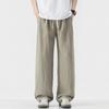 American Solid Color Simple Trendy Brand Loose Straight Casual Pants Men's Trend Versatile Tencel Elastic Waist Long Pants Men