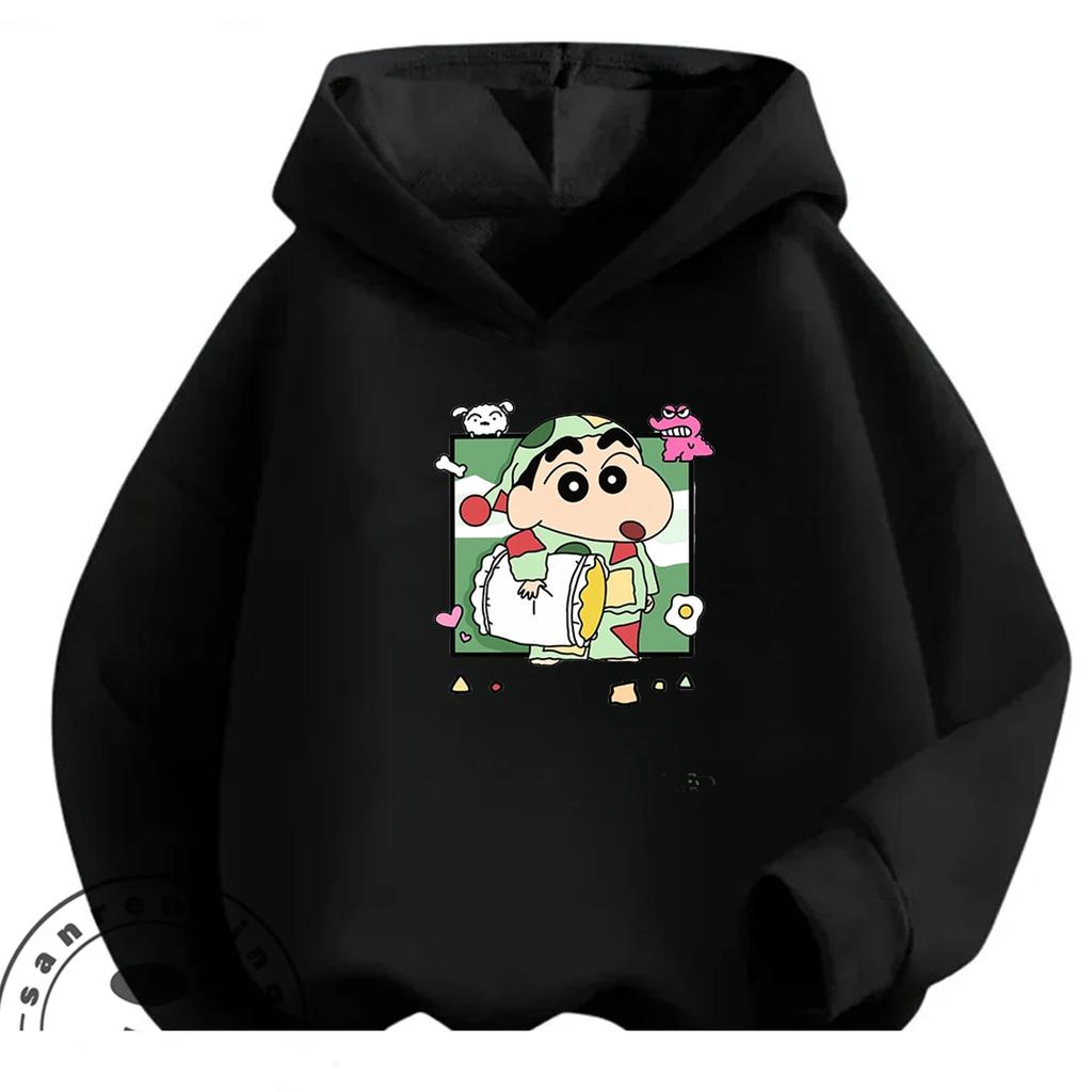 Trendy Street Style Hoodie Kawaii Cartoon Print Casual Outdoor Children Tops Crayon Shin Chan 3 14