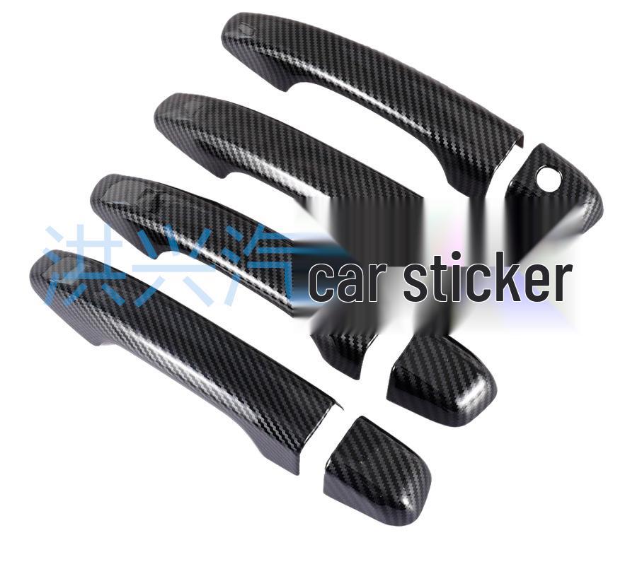 Tenth Gen Accord 2018 Handle Pull Decorative Shell Sticker - Electroplated Bright Black Carbon Fiber Upgrade