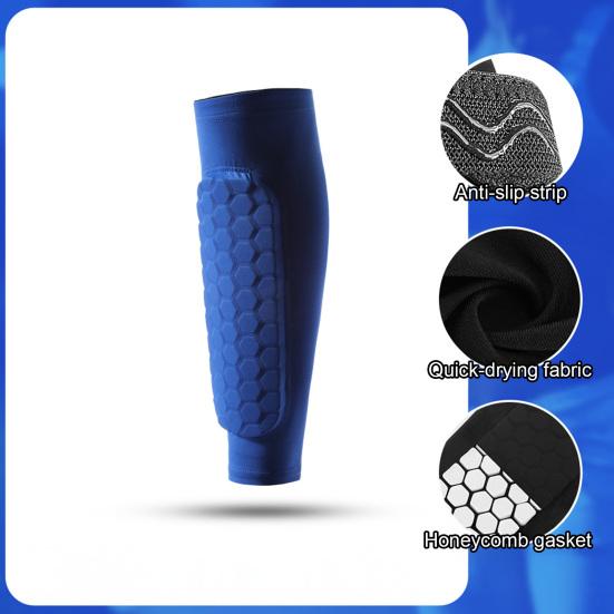 2 Pairs Soccer Shin Guards for Kids Youth Adult Calf Compression Sleeve with Honeycomb Pads Protective Gear for Football Baseball Boxing