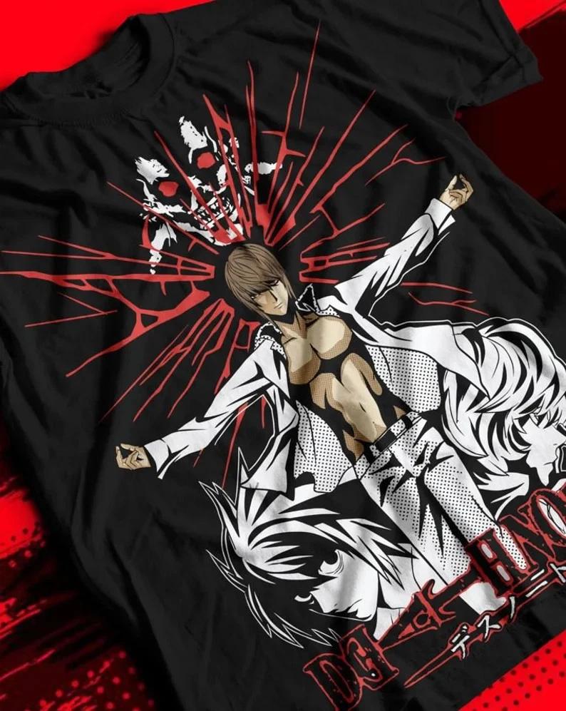 Anime Light Death Note V2 Black T Shirt Unisex Style S