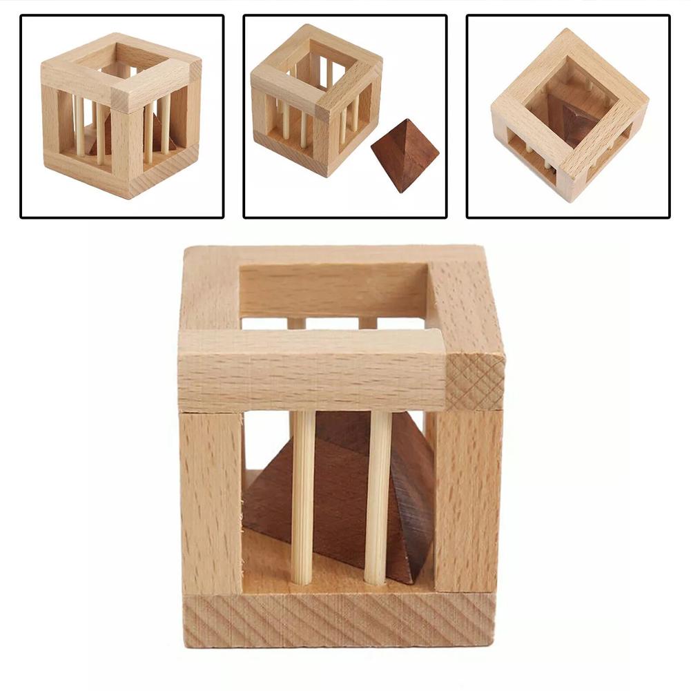 Classic Wooden Unlock Toys Luban Lock Ming Lock Toys Wooden Difficulty Burning Mortise Hig W8S7