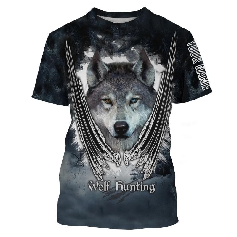 Personalized Name Wolf / Deer Hunting 3D All Over Printed Men's Fashion t shirt Summer Unisex Casual short sleeve T-shirt TX299