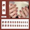 24 Pcs Gradient False Nail Reusable Artificial Nail Irregular Pattern Full Cover Stick On Nail Glossy Press On Nail