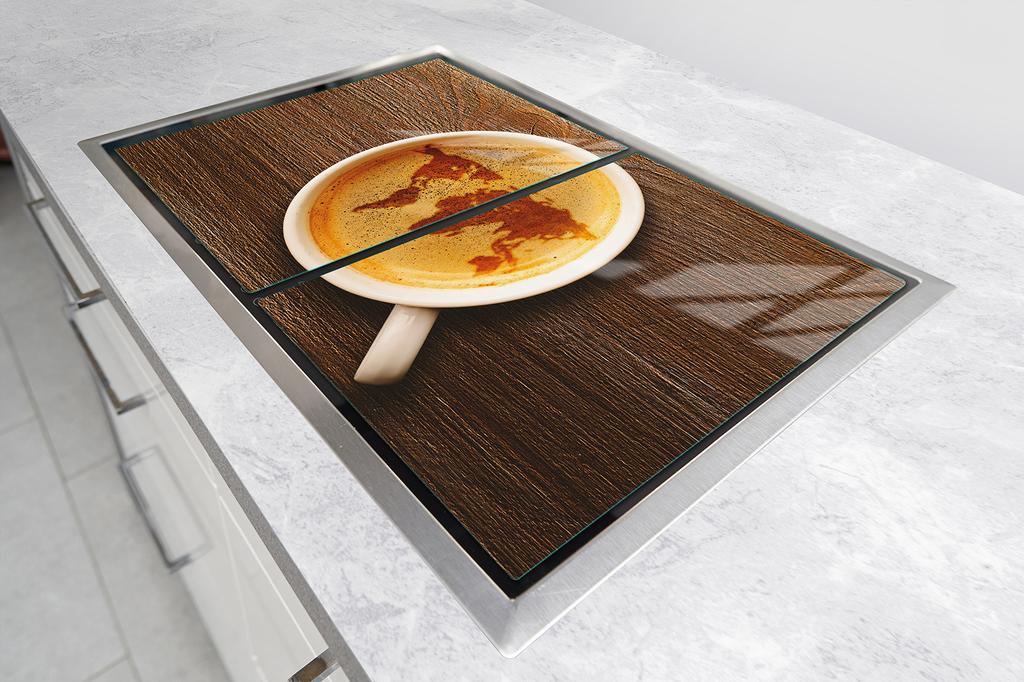 Glass Protective Plate for the Stove 2x45x52 Coffee