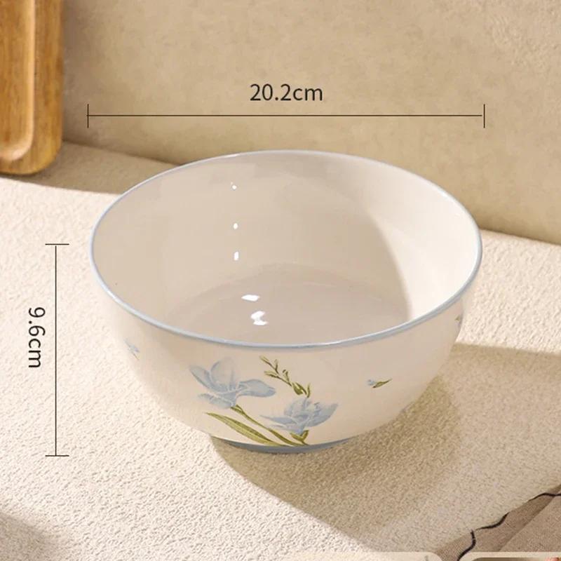 

Изысканные цветы Керамические тарелки Легкая роскошь Ресторан Фрукты Салатница Вкусные блюда Глубокие суповые миски Бытовая посуда