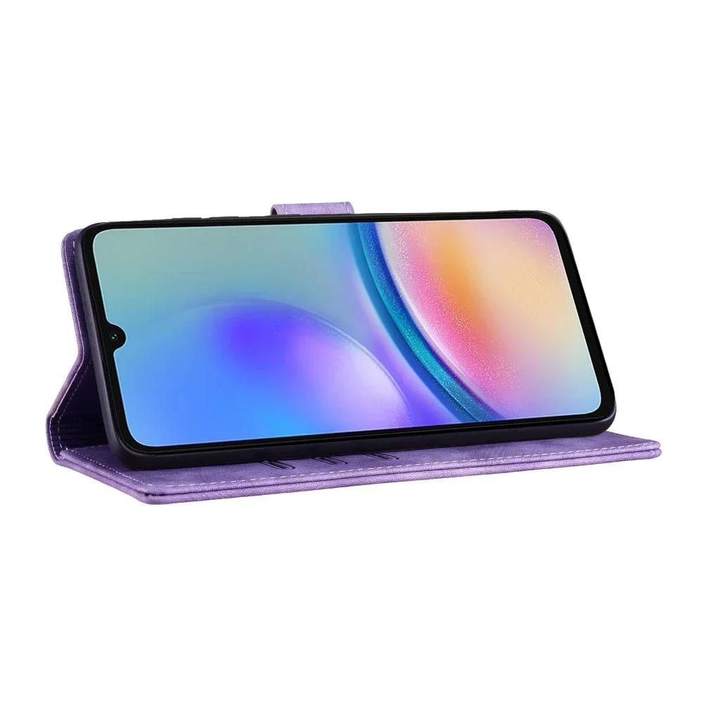 S25 Flip Case for Samsung Galaxy S24 Ultra S25 Edge S23 Plus S22 S21 S20 FE 5G Cases 3D Cat Butterfly Leather Wallet Back Cover