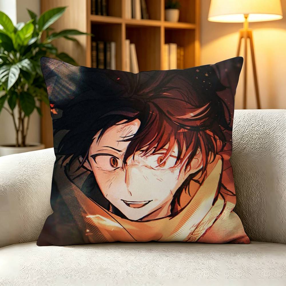 N-Natsuki Subaru ReZero Isekai Anime Pillow Case Square Double-Sided Sofa Cushion Cover Bedroom Bedside Pillow