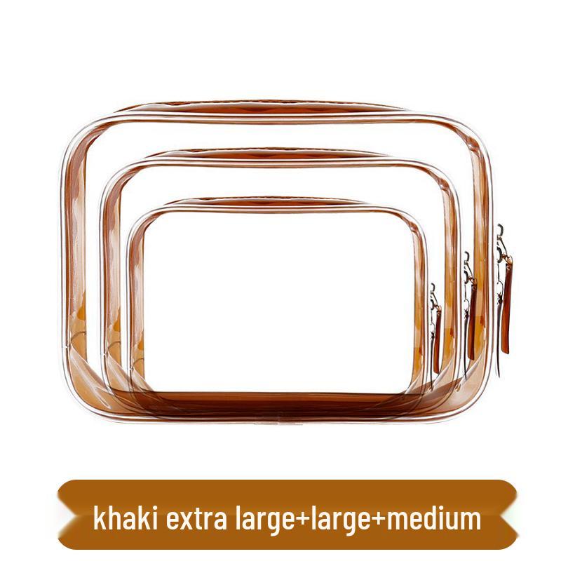 Large Capacity Waterproof Transparent Makeup Bag - Portable Toiletry Organizer for Travel