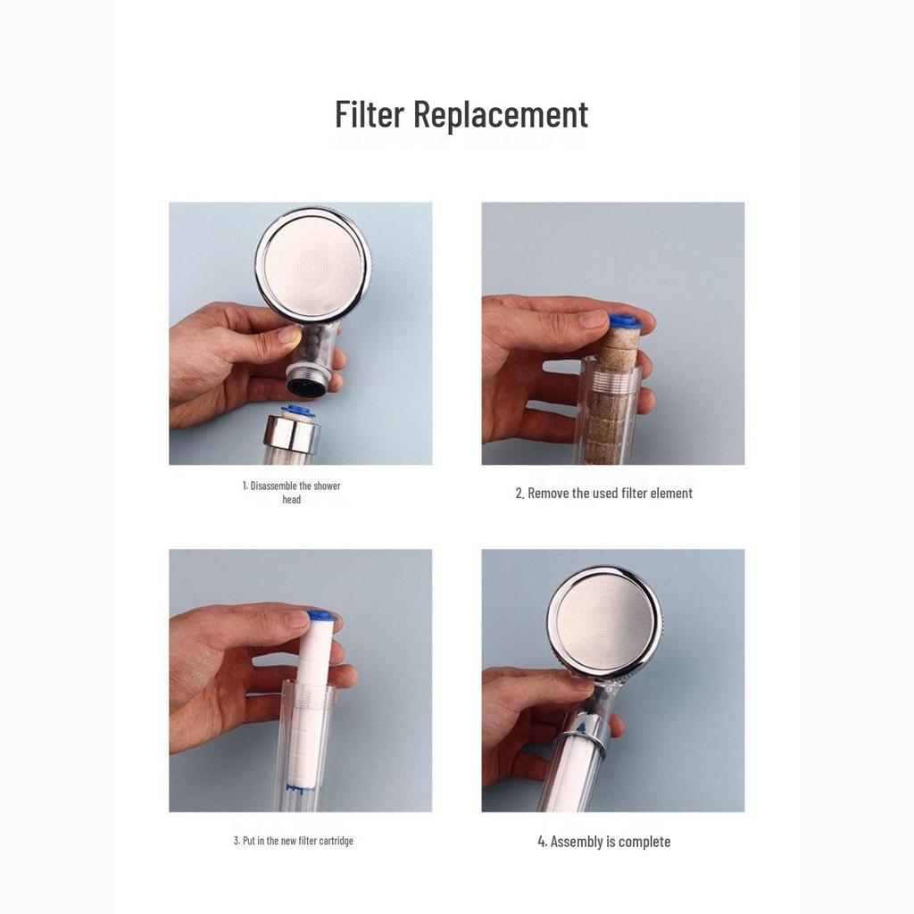Thailand Universele Handdouche met Waterzuiverend Filter en Negatieve Ionen Sproeikop