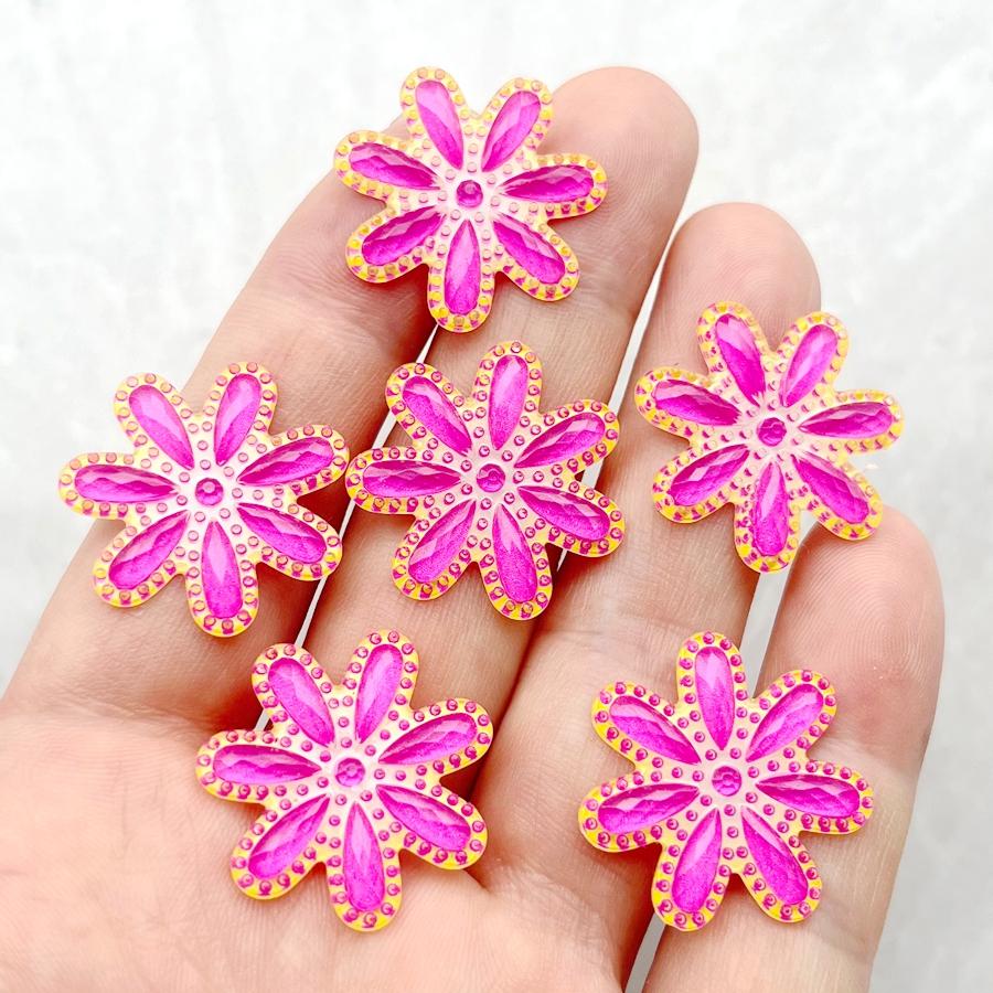 20 Pieces of 25mm Charming Flower Rhinestone Scrapbook Suitable for Jewelry Making DIY Various Handmade Decorations