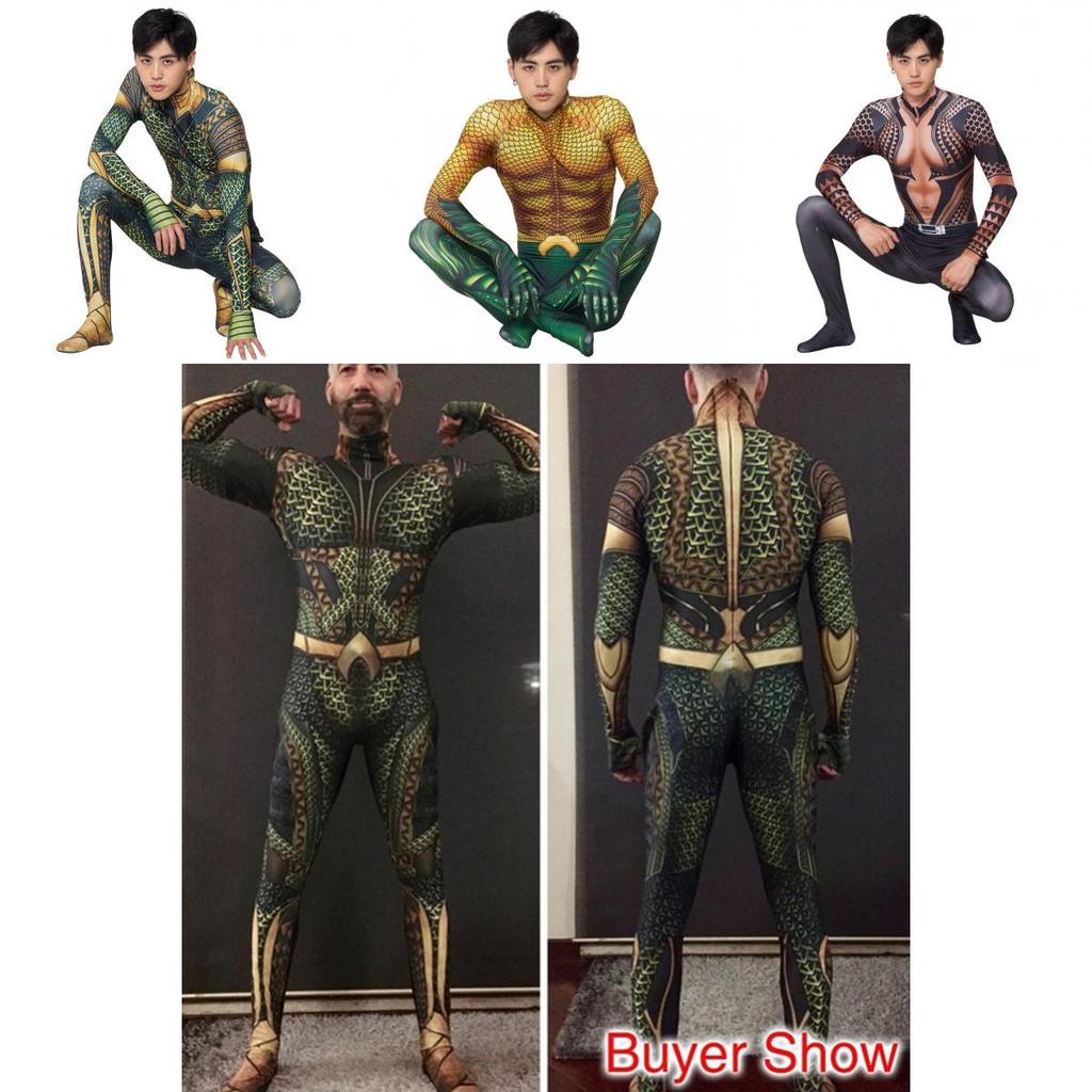 Spandexový Zentai oblek Pro fanoušky Aquamana Ideální na Halloween a Cosplay**