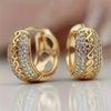 Light Hollow Out Synthetic Zirconia Hoop Earrings for Women High Quality Casual Earrings Anniversary Jewelry Accessories