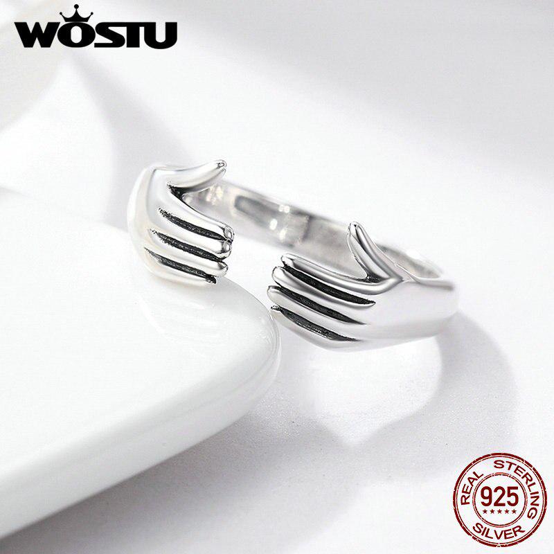 WOSTU Bagues réglables en argent Sterling 925 pour femmes, bijoux fins authentiques, cadeau