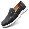 Men's Autumn Cowhide Slip-On Loafers: Casual, Breathable, Versatile, British-Style Bean Shoes