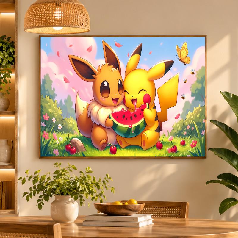 5D Diamond Painting Pikachu Eevee DIY Full Drill Diamond Art Kit Home Decoration
