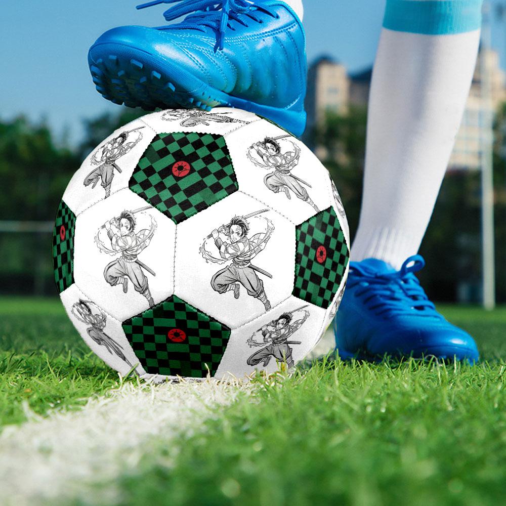 1pc Demon Slayer Kimetsu No Yaiba Soccer Ball Size 5 Indoor Soccer Ball Fashion Colorful Backyard Game - Great For Sports Fans Gift HE21