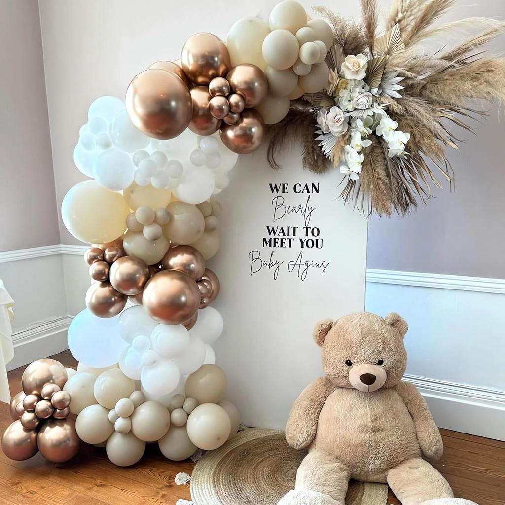 Champagne Gold Wedding Balloon Garland Arch Set: Pearlescent Theme Party Decoration